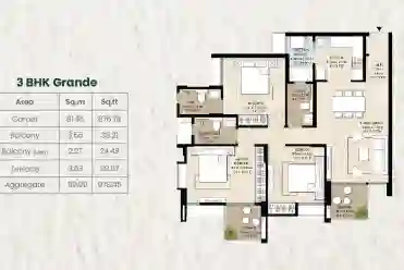 Kutumb 4 BHK floor plan